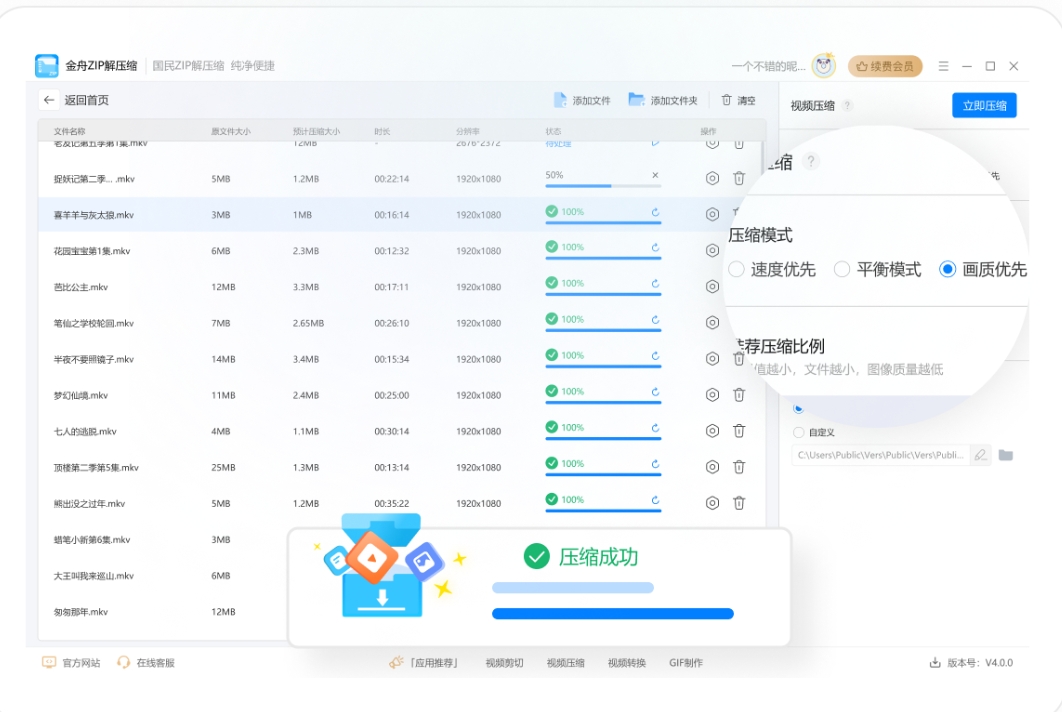 金舟ZIP解压缩
