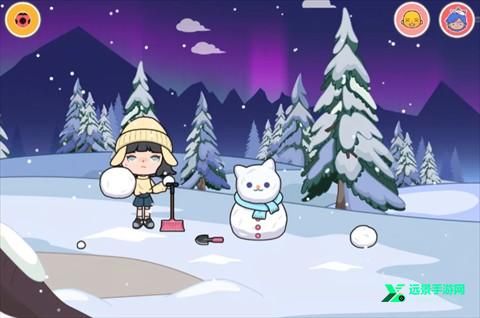 米加小镇雪山树屋