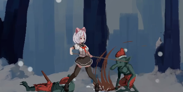 白毛少女大战僵尸圣诞节版